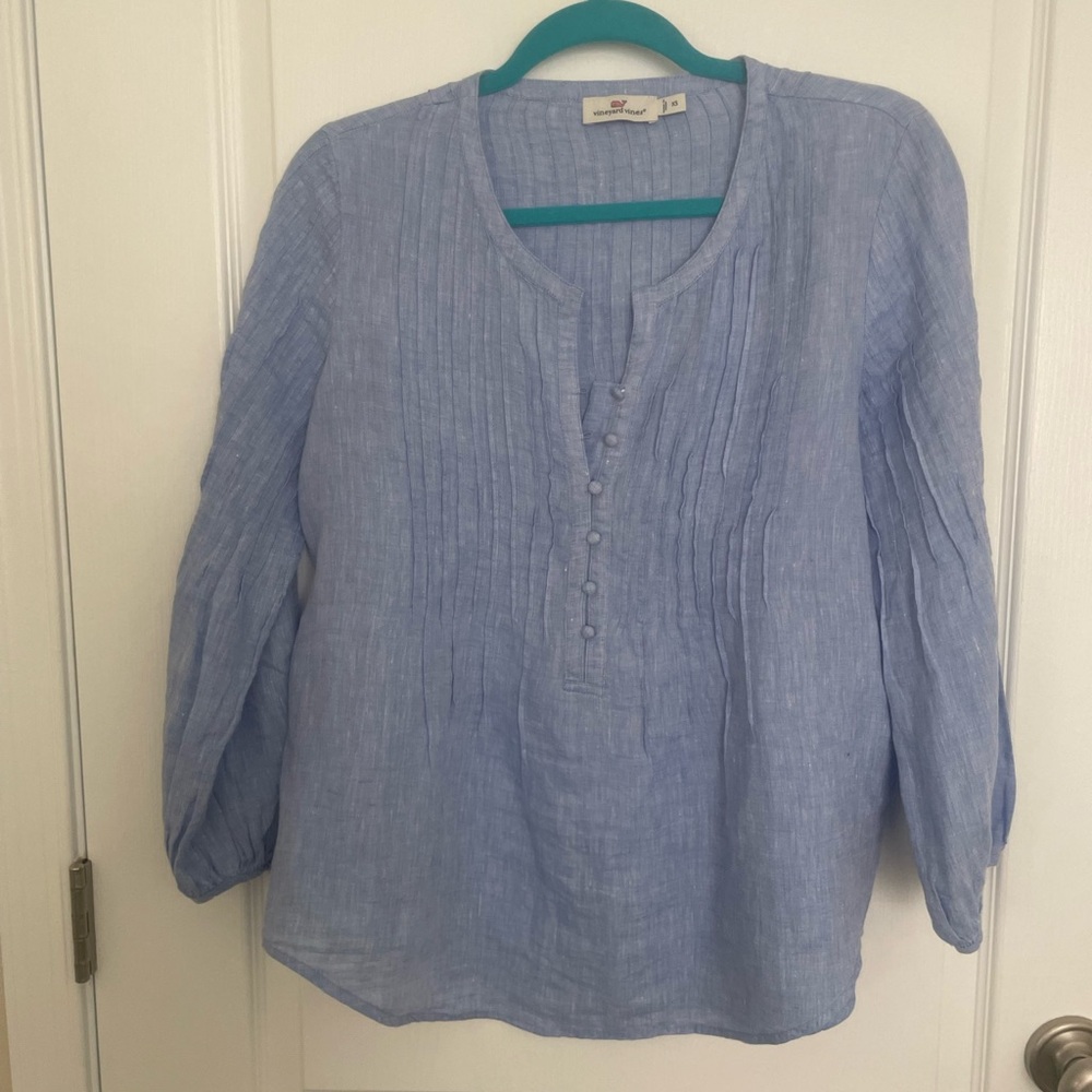 Vineyard Vines Linen Pintuck Top